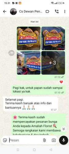 Testimonial Papan Bunga Pernikahan payakumbuh