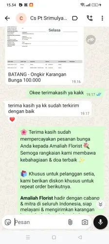 Testimonial Papan Bunga payakumbuh