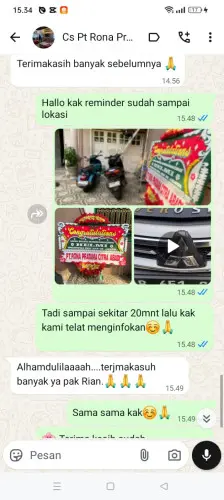 Testimonial Papan Bunga payakumbuh